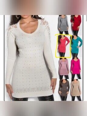 Sweater Rhinestone CORAL